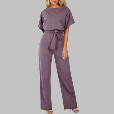 WANNON™ - Casual Tie Front Batwing Sleeve Jumpsuit