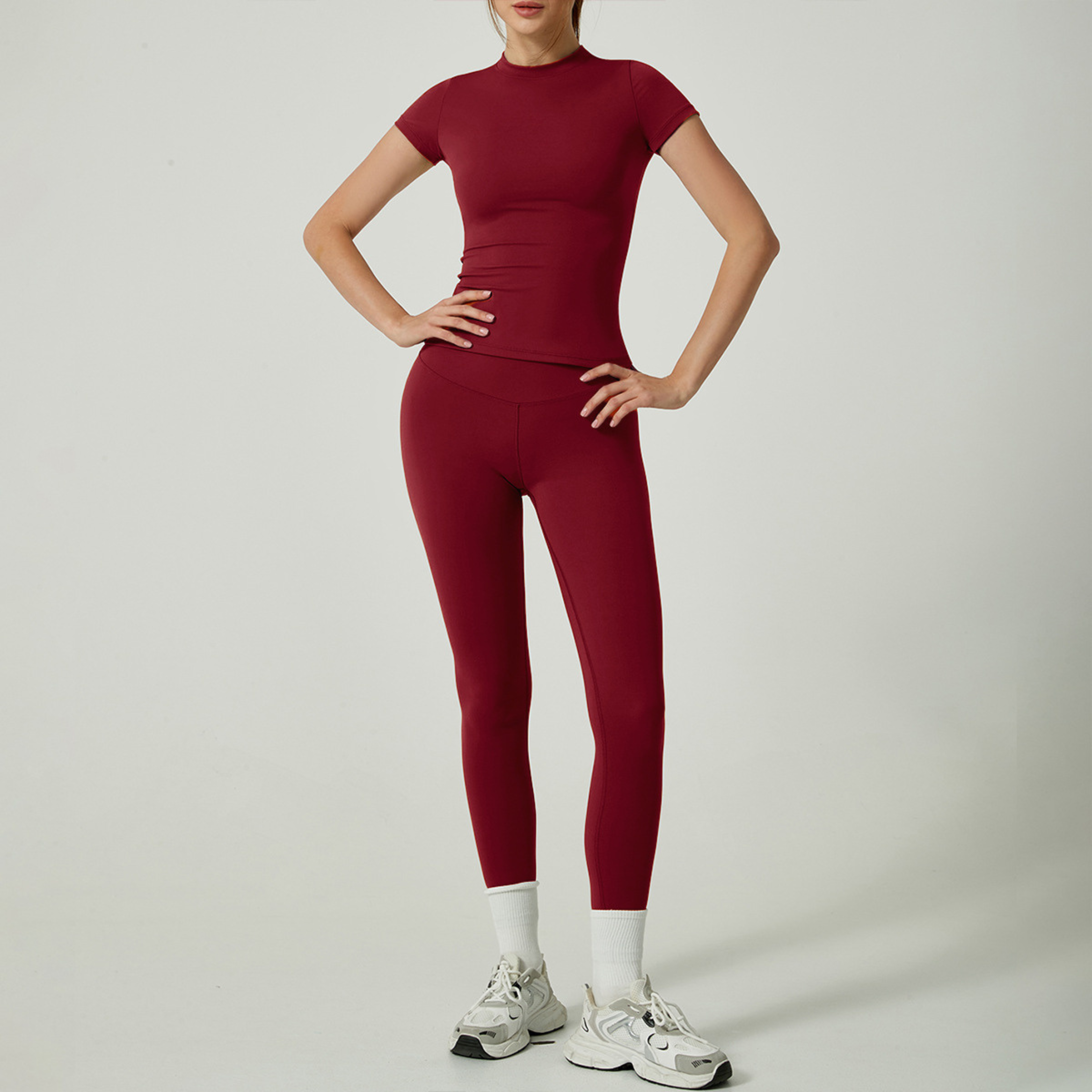 UBE™ - Casual Plain Top and Leggings Loungewear Set