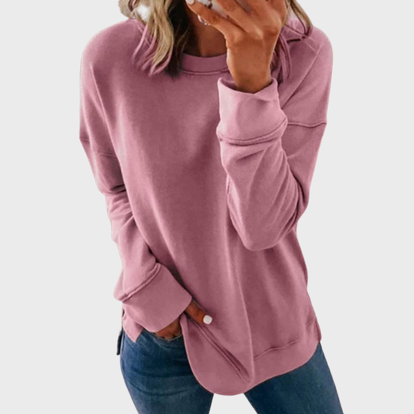 Elizabeth – Lightweight style with a solid color sweater