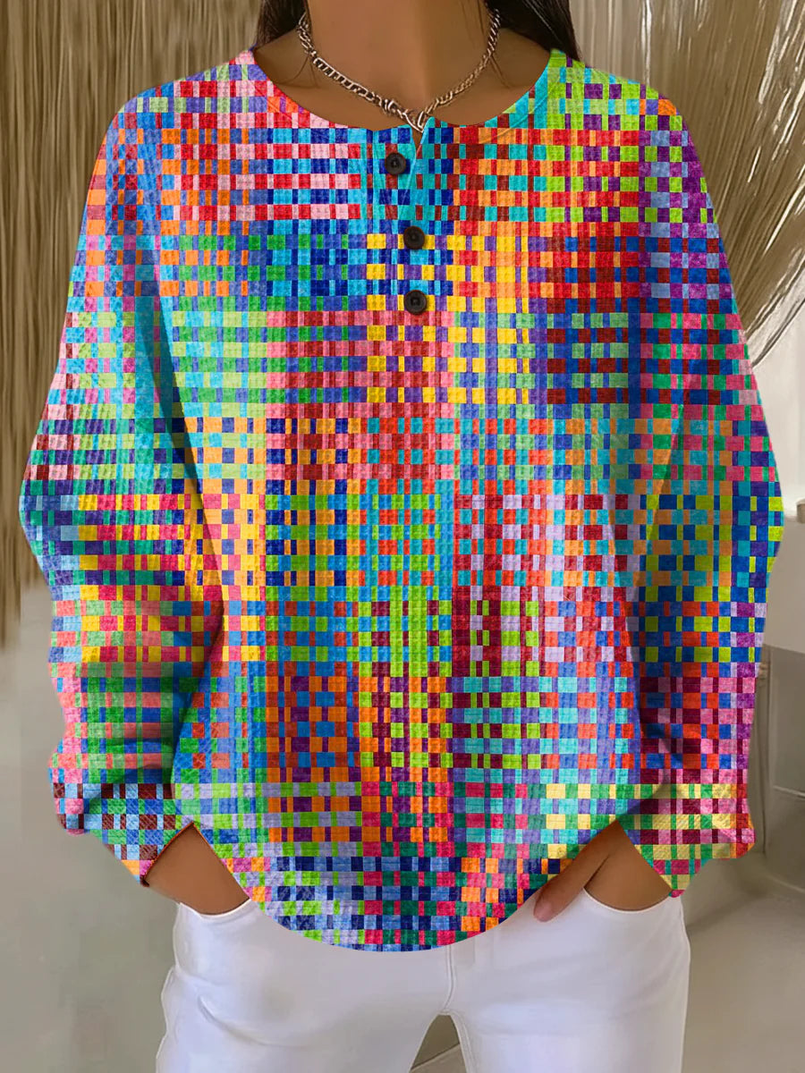 Jane | Sweater with Colorful Tartan Design