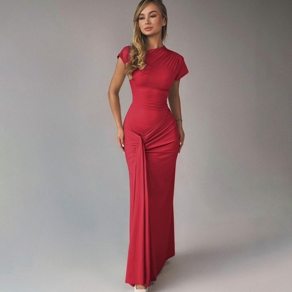 LOLA™ - Elegant Wrap Ruched Bodycon Formal Dress