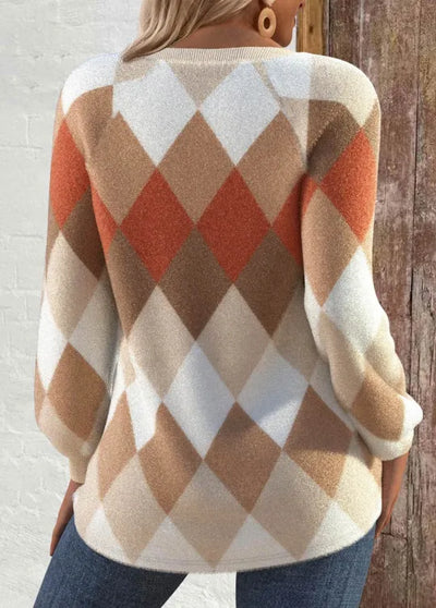 Auri | Checkered Knit with Button Detail