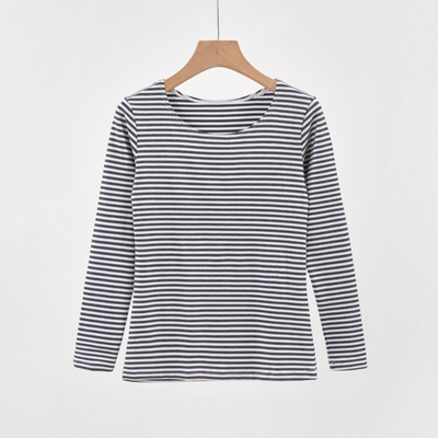 EVANTHIA™ - Casual Striped Slim-Fit Long Sleeve Top