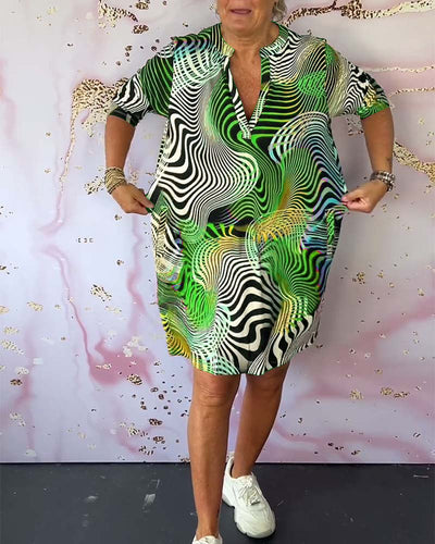 MARI™ - Colorful V-Neck Dress