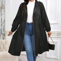 AVRIL™ - Casual Plus Size Drawstring Zip-Up Long Sleeve Hooded Coat