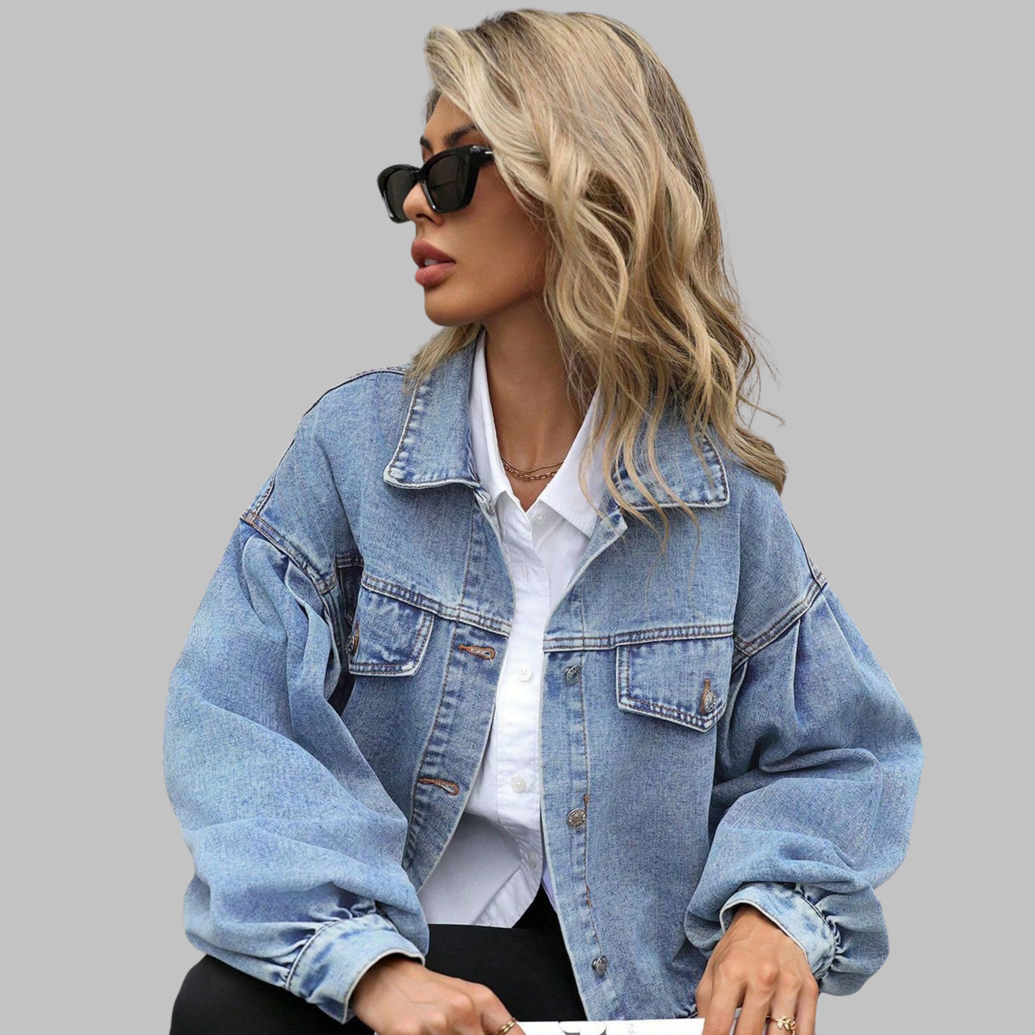 HEILA™ - Casual Long Sleeve Button Down Jacket