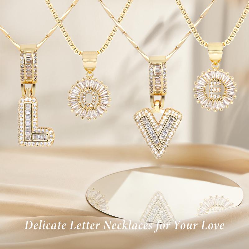 AISHA™ - Elegant 2-Pack Initial Letter Pendant Necklaces