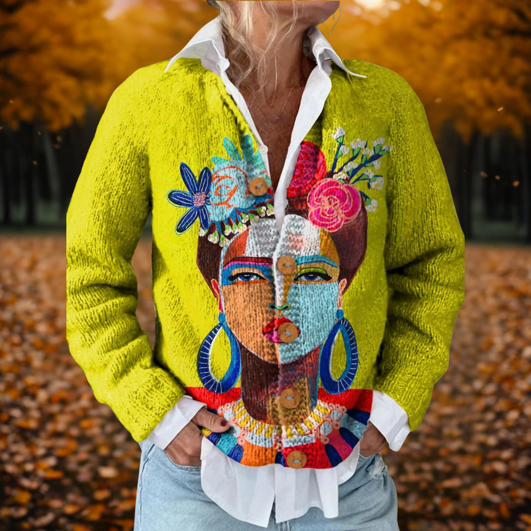 Anna | Art Printed Cardigan