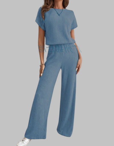 MAGGIE™ - Casual Short Sleeve Top and Pants Set