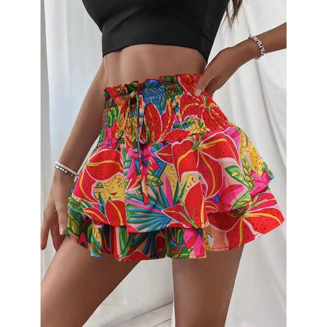 LUNINGNING™ – Lightweight Shirred Layered Summer Skort