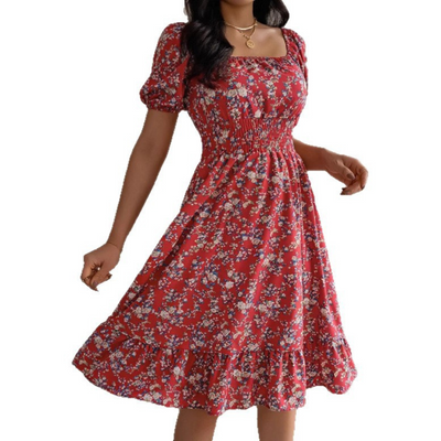 HIRAYA™ – Classic Square Neck Ruffled Summer Sundress