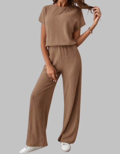 MAGGIE™ - Casual Short Sleeve Top and Pants Set