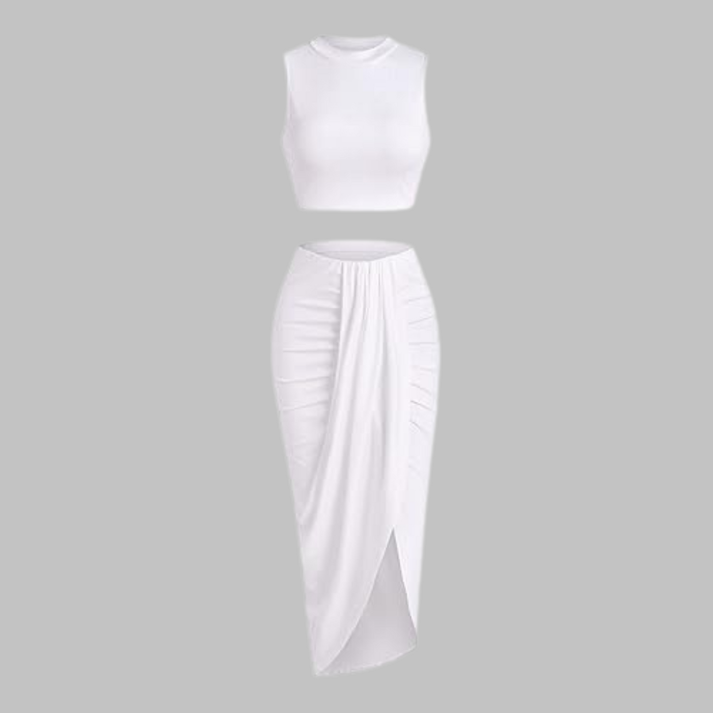 MANUELA™ - Elegant Pleated Slit Long Skirt Set