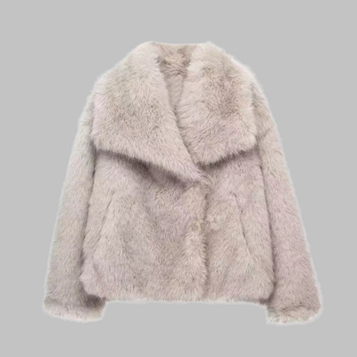 NESRIN™ - Classy Long Sleeve Collared Fuzzy Coat