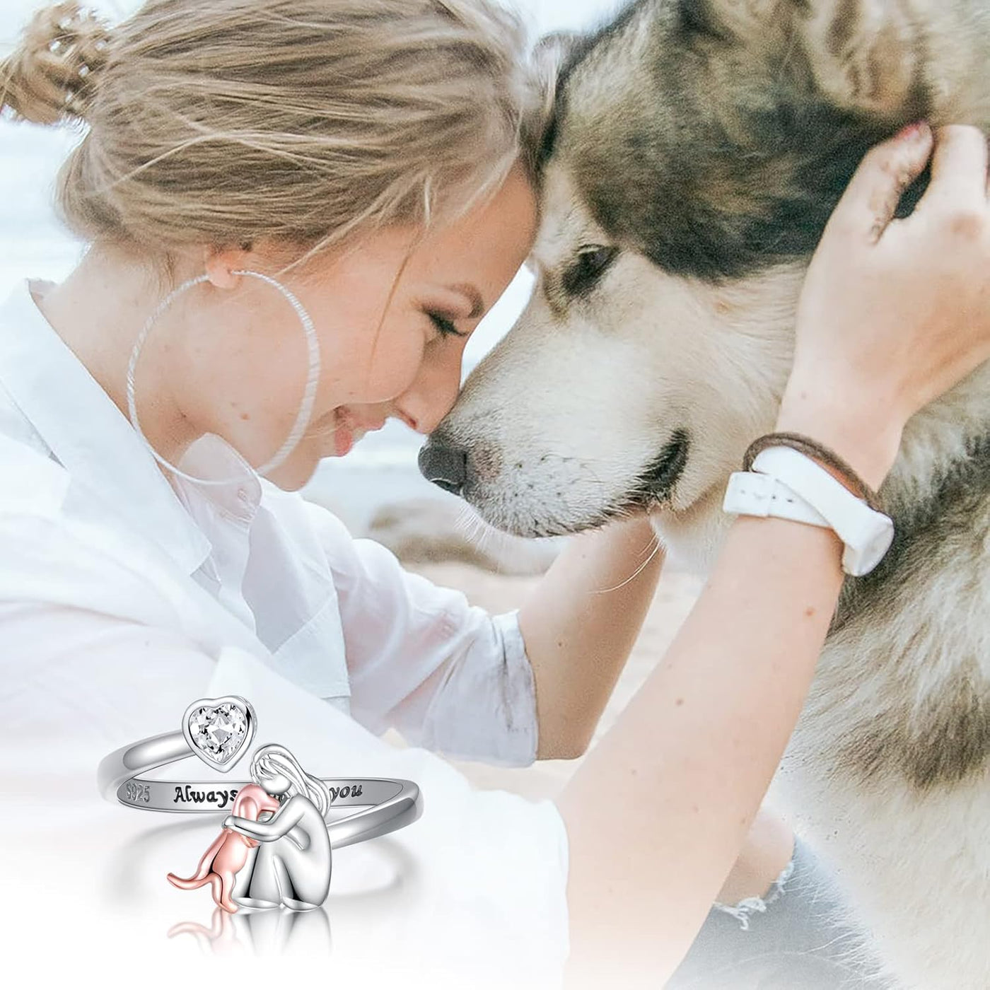 Ivee | Dog Embrace Ring (Rose)