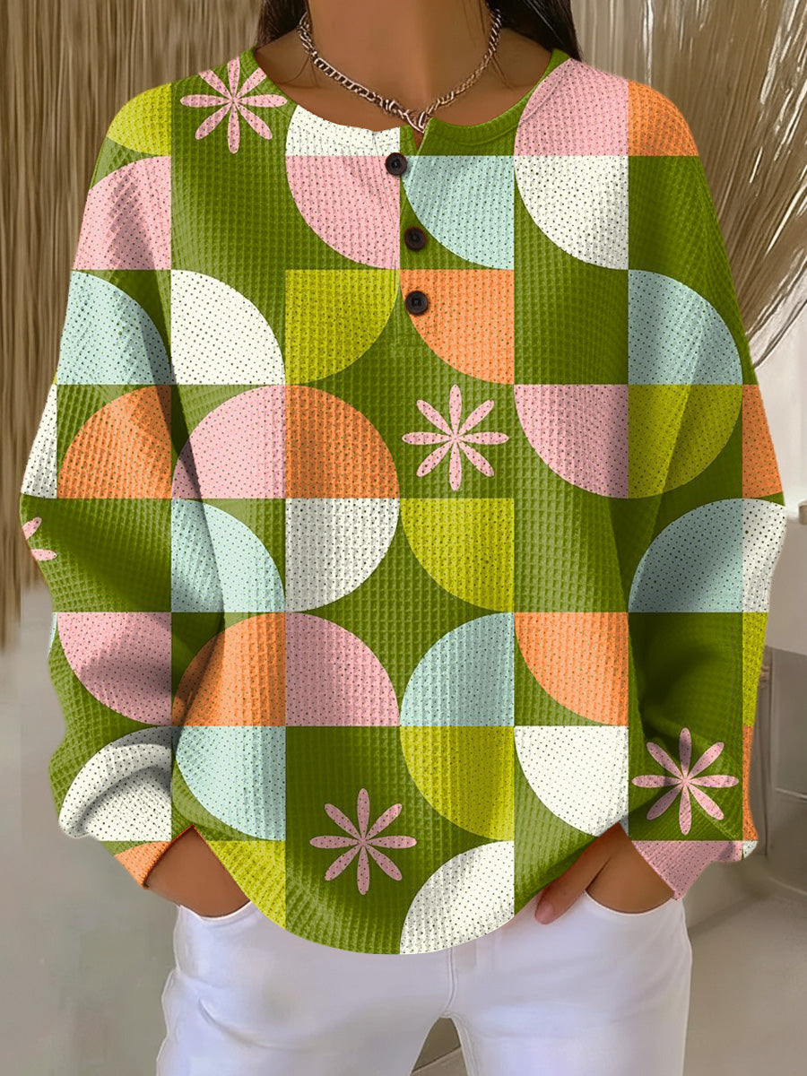 Tiffany | Sweater with Abstract Check Pattern