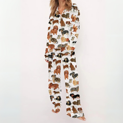 SYLIA™ - Casual Printed Button Down Top and Comfy Pajama