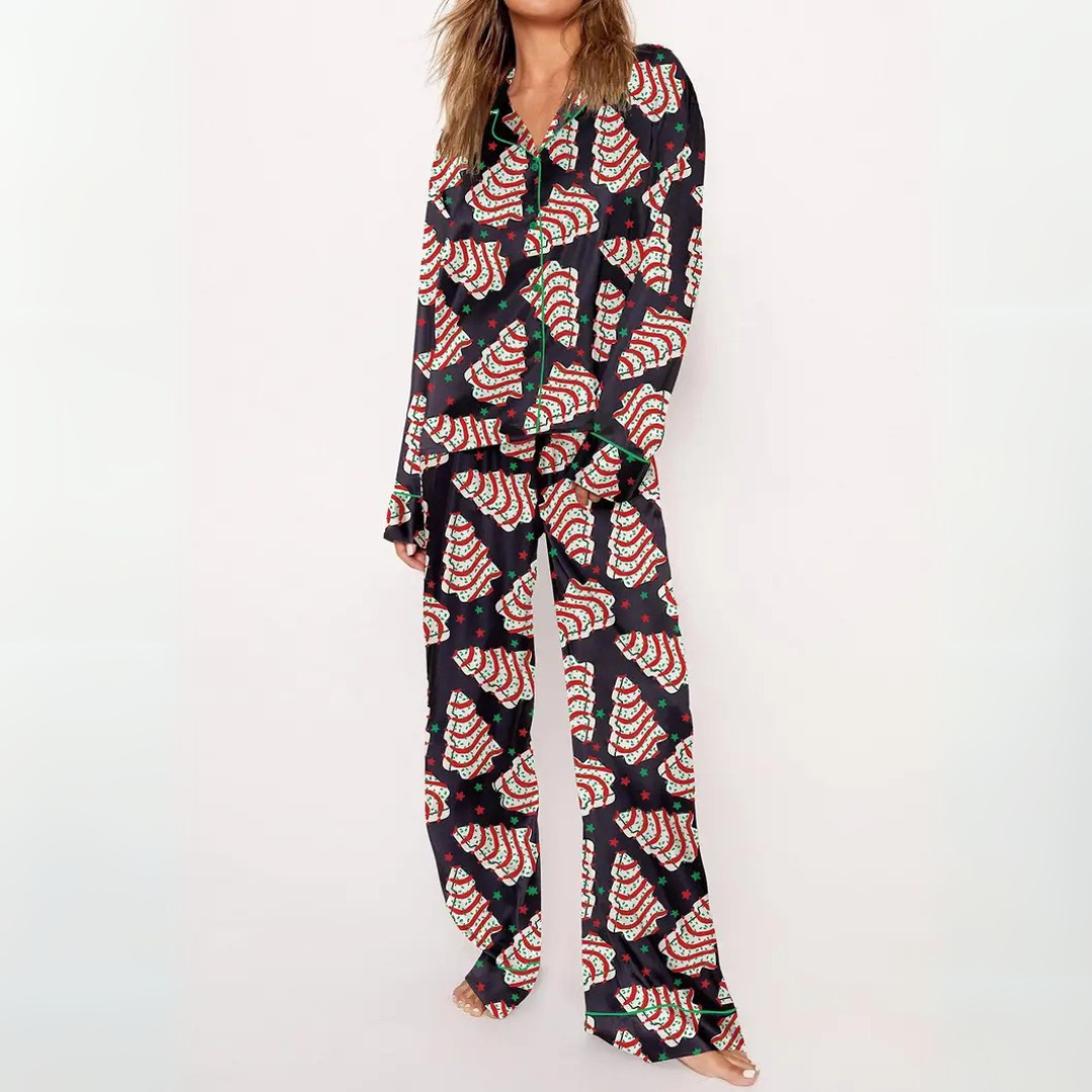 SYLIA™ - Casual Printed Button Down Top and Comfy Pajama