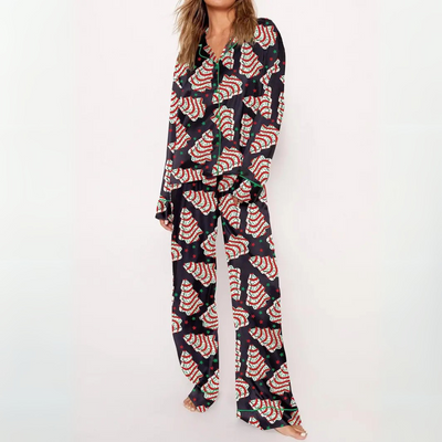 SYLIA™ - Casual Printed Button Down Top and Comfy Pajama