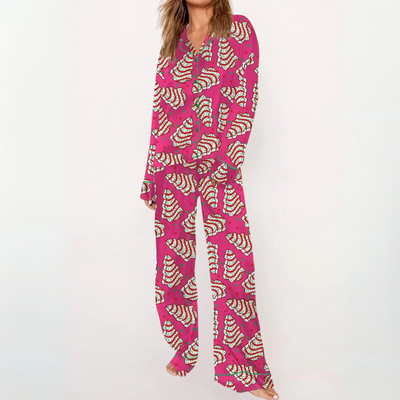 SYLIA™ - Casual Printed Button Down Top and Comfy Pajama