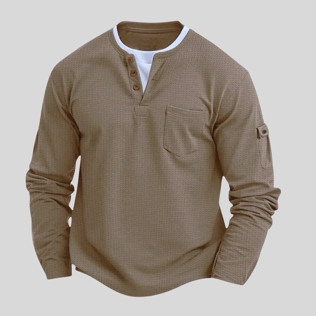 Harrison | Men’s Long-Sleeve Waffle-Cotton Shirt