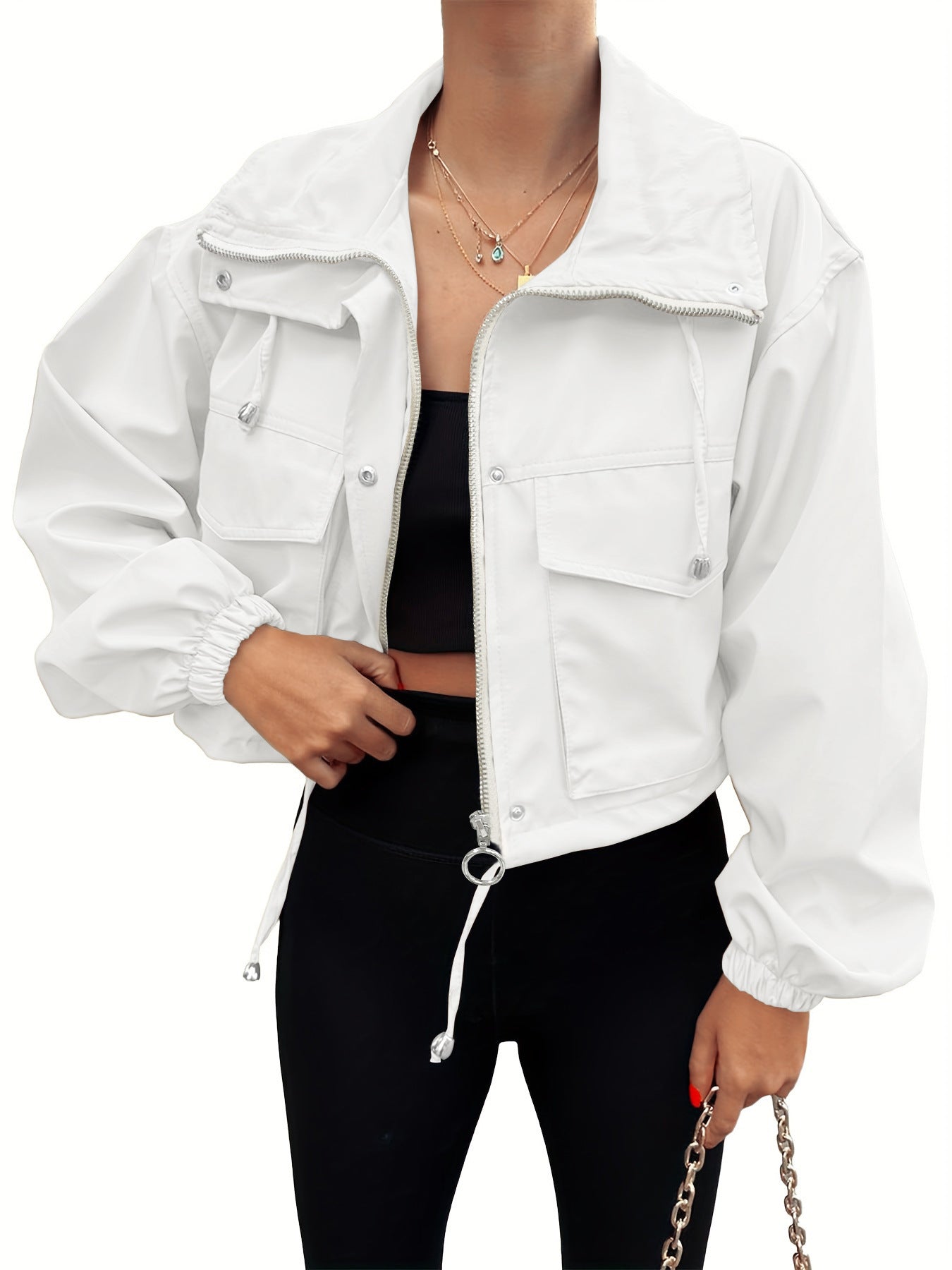 AGAPITA™ – Lightweight Zip-Up Cropped Jacket