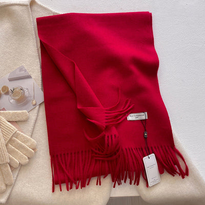 KHIONNE™ - Comfy Soft Plain Tassel Scarf Shawls
