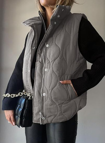 DARCY™ - Chic Lightweight Button-Up Puffer Vest