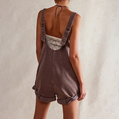 IVYLI™ -  Casual Fitted Sleeveless Denim Romper