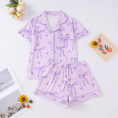 SHAKILA™ - Casual Crop Shirt and Short Pajama Set