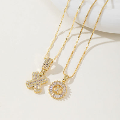 AISHA™ - Elegant 2-Pack Initial Letter Pendant Necklaces