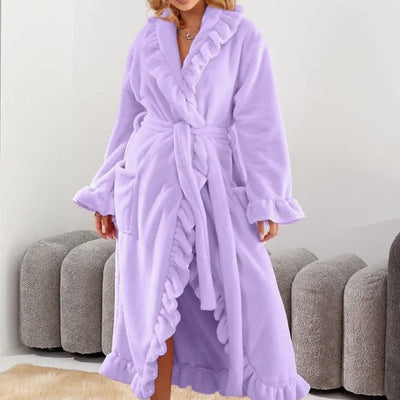 SASUKE™ - Classy Ruffle Hem Long Sleeve Robe