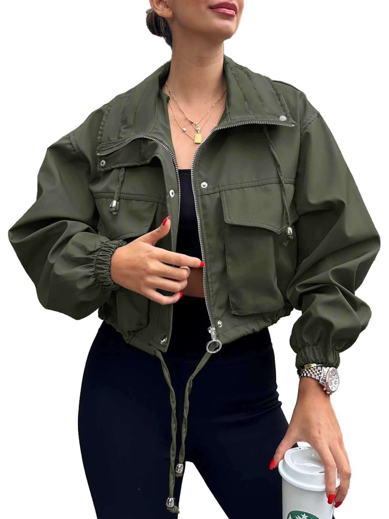 AGAPITA™ – Lightweight Zip-Up Cropped Jacket