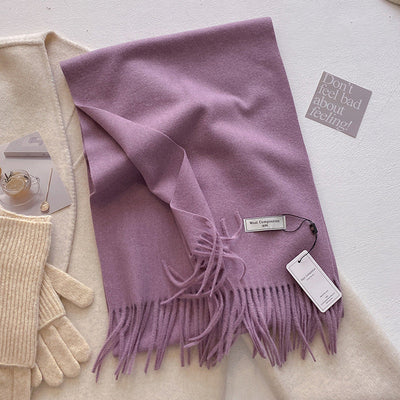 KHIONNE™ - Comfy Soft Plain Tassel Scarf Shawls