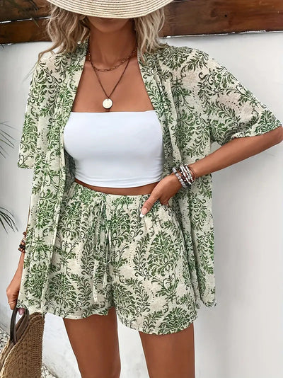 FANNIE™ – Simple Summer Floral Top and Shorts Set