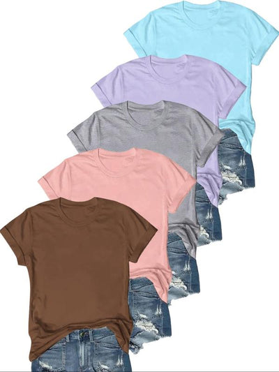 OLIVE™ - Casual Short Sleeve Tee (Pack of 5)