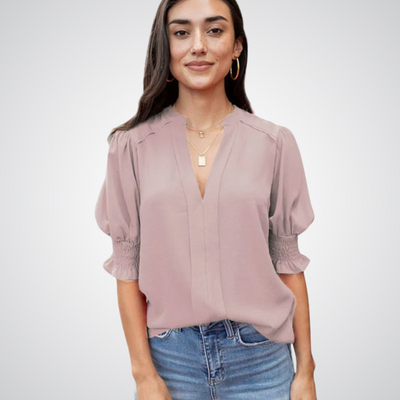 MONICA™ – Chic V-Neck Blouse