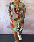 MARI™ - Colorful V-Neck Dress