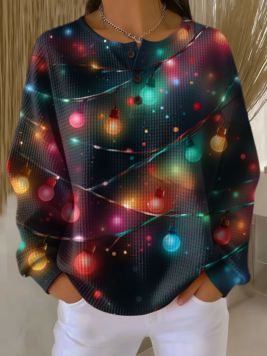 Aida | Christmas Sweater with Lanterns and Cozy Vibes