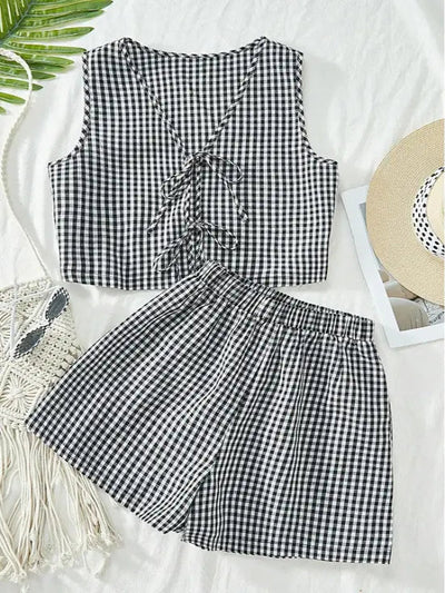 MOESHA™ - Chic Summer Sleeveless Vest and High-Waist Shorts Set