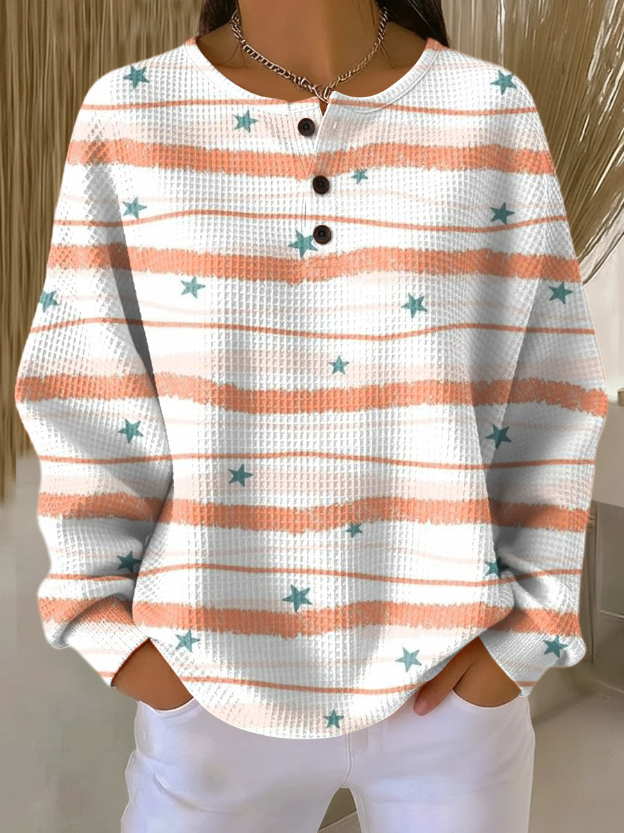 Tessa | Sweater with Stripes and Star Pattern